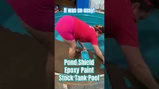 This Was EASY 🖌️ 💦Stock Tank Pool Epoxy Paint shorts [upl. by Parcel]