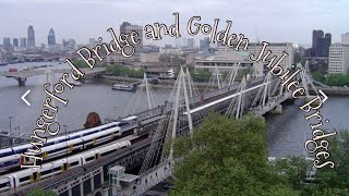 Walking Across Hungerford Bridge and Golden Jubille Bridges [upl. by Weinstock]