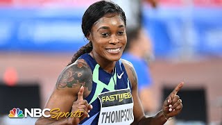 Elaine ThompsonHerah runs 2020s fastest 100m in Rome  NBC Sports [upl. by Nomyad788]