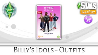 The Sims Freeplay  Billys Idols Outfits Pack  Online Store Packs Review [upl. by Ehrman]