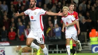 HIGHLIGHTS MK Dons 40 Manchester United [upl. by Alleris]