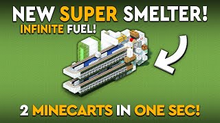 Minecraft FAST Super Smelter Tutorial  Infinite Fuel  23k PH [upl. by Ailene]