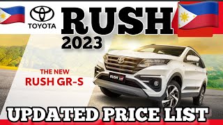 TOYOTA RUSH 2023 UPDATED PRICE LIST amp SPECS  PHILIPPINES [upl. by Sachiko]