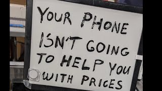 quotYOUR PHONE ISNT GOING TO HELP YOU WITH PRICESquot  Denver Fan Expo Dealer Sign at Convention [upl. by Nonohcle]