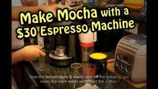 Make cheap Mocha with a 30 Espresso Coffee Machine ECM250  用便宜咖啡機做摩卡 [upl. by Ailongam335]