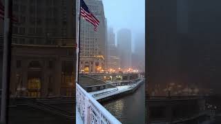 Chicago 🇺🇸❤️❄️ the dream city drive in snowstorm ❄️☁️⛄️🤍 do you love the magic of a snowfall ✨ [upl. by Gustav]