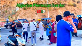 Driving from the city of Saidia to the Moroccan Algerian border  person walking [upl. by Melar206]