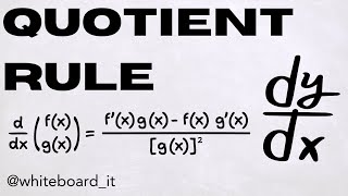 Quotient Rule for Derivatives [upl. by Stila231]