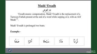 Madd Ewadh  tajweed rules  learn how to read Quran properly [upl. by Ohcirej]