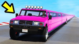 GTA 5  WORLDS LONGEST CAR 10000ft Long [upl. by Aligna]