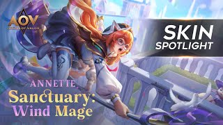 Annette Santuary Wind Mage Skin Spotlight  Garena AOV Arena of Valor [upl. by Daffodil]