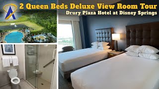 2 Queen Beds Deluxe With View Room Tour at Drury Plaza Hotel at Disney Springs [upl. by Kotz]