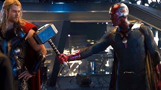 Vision Lifts Thors Hammer Scene  Avengers Age of Ultron  Movie Clip HD [upl. by Hofmann]