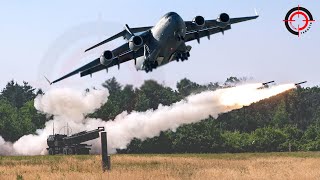 C17 Lands on Dangerous Runway US Marines Test Powerful Artillery Rocket System in Extreme Region [upl. by Iuq106]