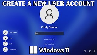 How to Create a New User Account in Windows 11 [upl. by Anaud]