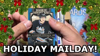 A Lots to Unpack Christmas Mailday with Tons of Rookies and a 202122 Allure Hockey Blaster [upl. by Thrift]