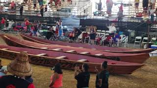 3 Sisters Canoe family taking the floor at Puyallup protocol Tribal Journeys 2018 [upl. by Yekciv]