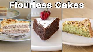 3 Easy Flourless Cakes Recipes  GlutenFree Cakes [upl. by Subak]