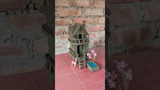 Beautiful miniature clay house 🏠  clayhouse mudhouse craft [upl. by Gualterio]