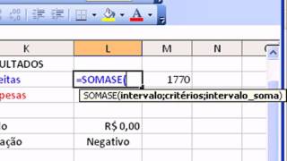 Aula 02  Excel 2003  FUNÃ‡ÃƒO SOMASE [upl. by Ynobe]