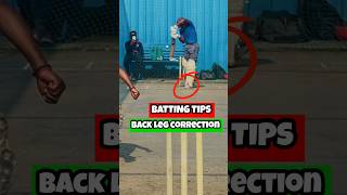 Batting tips  Back leg correction cricket battingtips battingbasics battingtechnique shorts [upl. by Lenad]