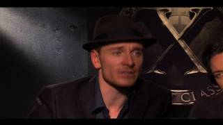 XMEN FIRST CLASS Interviews with Michael Fassbender James McAvoy January Jones amp Kevin Bacon [upl. by Harlan]