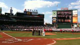 Yacht Rock Revue sings National Anthem at Turner Field  July 4 2010 [upl. by Cohleen231]