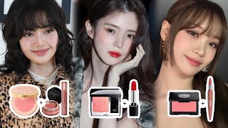 셀럽들의 블러셔 amp 립스틱 조합 그대로 발라봤더니 😮 SUB [upl. by Otilia]