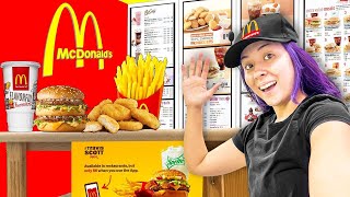 I BUILD OUR OWN MCDONALD’S AT HOME  JUNE OPENED A REAL MC DONALD’S IN HER HOUSE BY SWEEDEE [upl. by Ahselat]