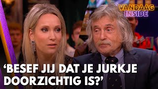 Johan afgeleid door jurkje van Hélène Besef jij dat het doorzichtig is  VANDAAG INSIDE [upl. by Nahta]