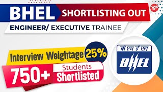 BHEL shortlisting out for EngineerExecutive Trainee  Start Guidance with YourPedia  25 Weightage [upl. by Eissim421]