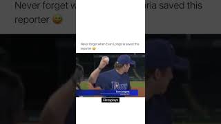 Never Forget When Evan Longoria saved this Reporter Evanlongoria reporter viralvideo viralshort [upl. by Dam]