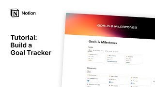 Build a Notion Goal Tracker Tutorial  Template [upl. by Jeminah]