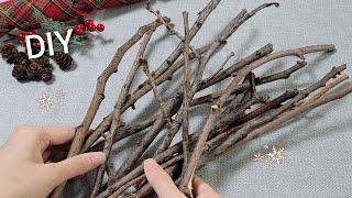 VERY Beautiful  Christmas decoration idea with Tree branch  Genius recycling crafts  DIY hacks [upl. by Annohs]