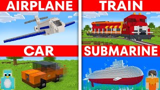 How To Build Working Vehicles in Minecraft Airplane Train Submarine [upl. by Fulviah708]