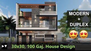 30x30 House Design 100 Yards  3D Walkthrough  Home decorating ideas  Home Tour [upl. by Neetsirhc]