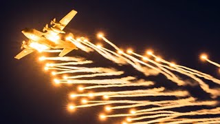 AMAZING sunset C130 demo with flares Antidotum Airshow Leszno 2021 [upl. by Coralyn]