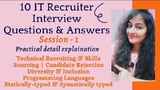 IT Recruiter Interview Questions and Answers itrecruiter itrecruitment hr readytogetupdate [upl. by Pride]