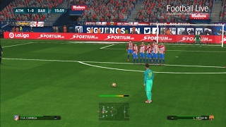 Atletico Madrid vs Barcelona  Full Match and Lionel Messi Free Kick Goal  PES 2017 Gameplay [upl. by Dionisio]