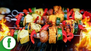 Gemüsespieße vom Grill  Saftige Grillspieße mit buntem Gemüse [upl. by Inoue]