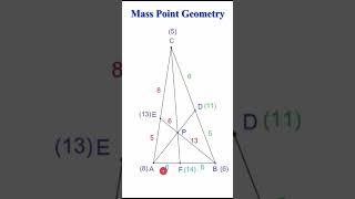 short 84  MPG Mass Point Geometry known ratio 2 side of triangle then know ratio all [upl. by Marketa]