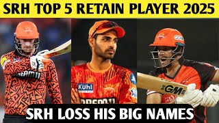 Srh Top 5 Retain Player Names  srh 2025  srh [upl. by Ailemrac]