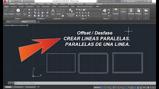 AUTOCAD  COMANDO OffsetDesfase PARALERA DE UNA LINEA  LINEAS PARALELAS EN AUTOCAD [upl. by Robillard]