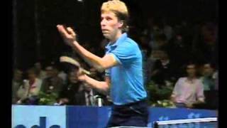 Waldner v Li Gun Sang Chopper Part 1 1987 Euroasian Semi finals [upl. by Nibaj]