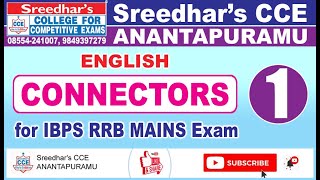 Connectors 1 IBPS RRB amp IBPS PO Sreedhars CCE ANANTAPURAMU [upl. by Kippie]