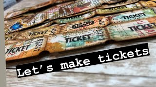 Quirky FAUX TICKETS are easy to make in one big batch  junkjournalideas [upl. by Balliol]