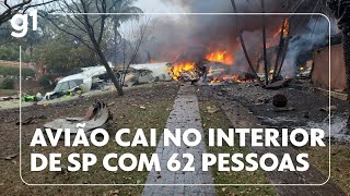 Avião que caiu no interior de São Paulo levava 62 pessoas  g1 noticias [upl. by Nador]