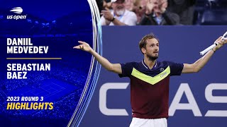 Daniil Medvedev vs Sebastian Baez Highlights  2023 US Open Round 3 [upl. by Alket]