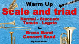 Warm Up for Band  Scale and Triad  Staccato tenuto and legato  Brass band and Concert Band [upl. by Alema487]