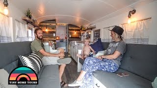 Gorgeous Skoolie Built For Full Time Family Adventures  Tons Of Great Build Ideas [upl. by Nerro699]